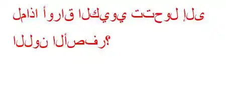 لماذا أوراق الكيوي تتحول إلى اللون الأصفر؟